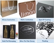 Luxury Matte Black Shopping Paper Bag UV Clothing Packaging