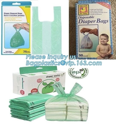 Nappy Sacks Baby Diaper Bags Scented Baby Nappy Sacks  With Tie Hand