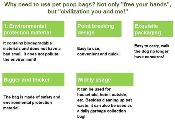 Pet Dog Eco Friendly Dog Products Disposable Trash Bags Environmental Protection