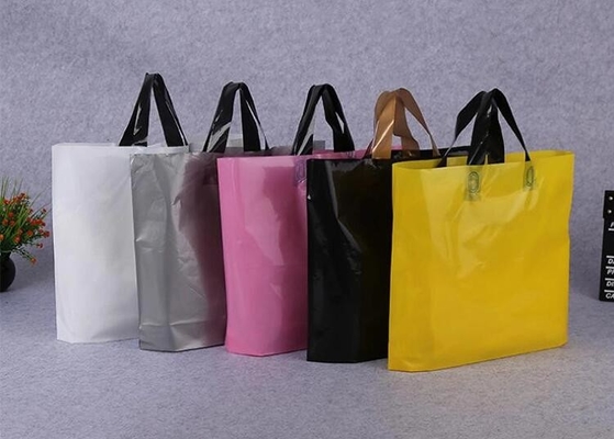 Rope shopping die cut handle tote bag plastic bag soft loop handle bag,Bottom Gusset Soft Loop Handle Food Plastic Bag w