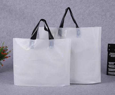 Rope shopping die cut handle tote bag plastic bag soft loop handle bag,Bottom Gusset Soft Loop Handle Food Plastic Bag w