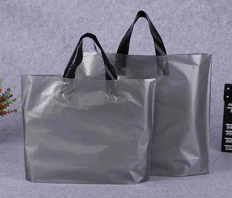 Rope shopping die cut handle tote bag plastic bag soft loop handle bag,Bottom Gusset Soft Loop Handle Food Plastic Bag w