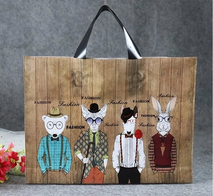 Custom print ldpe hdpe die cut handle carry poly apparel plastic merchandise gift packaging polythene shopping bag with