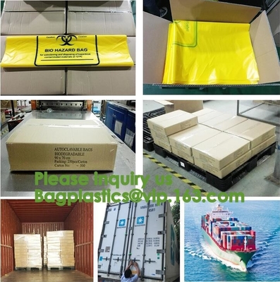 Waterproof Autoclavable Biohazard Bags Document Pouch Industrial Waste Biodegradable