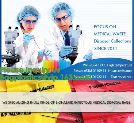 Waterproof Autoclavable Biohazard Bags Document Pouch Industrial Waste Biodegradable