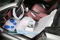 LDPE Steering Wheel Disposable Car Seat Covers / Car Foot Mat / Gear Cover