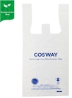 Custom design plant based compostable biodegradable HDPE soft loop handle plastic shopping bag, flexi soft loop handle p