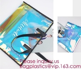 Waterproof Promotional Clear Tote Pvc Handle Shopping Bag, PVC Mat Waterproof Reusable Tote Shopping Bags, Summer Soft P
