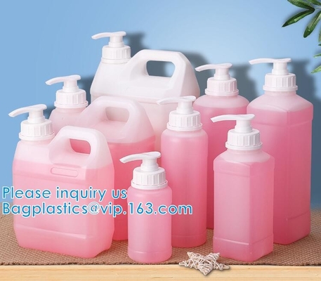 Square Plastic Jug Container, Gallon Big Hdpe Plastic Juice Bottle Milk Bottle With Handle For Drinks Water