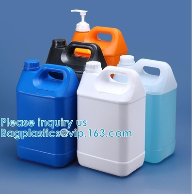 Square Plastic Jug Container, Gallon Big Hdpe Plastic Juice Bottle Milk Bottle With Handle For Drinks Water