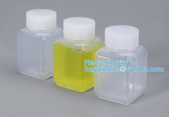 Wide-Mouth Chemical Dry Powder Bottle Reagent Bottle Square Chemical Plastic Bottles Jar With Lids Small Biochemistry