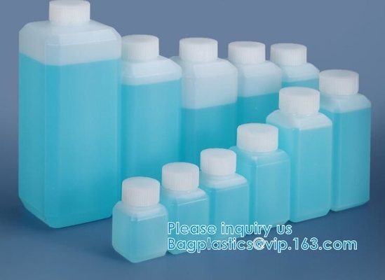 Wide-Mouth Chemical Dry Powder Bottle Reagent Bottle Square Chemical Plastic Bottles Jar With Lids Small Biochemistry