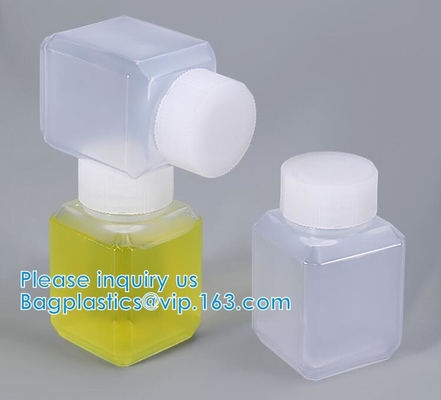 Wide-Mouth Chemical Dry Powder Bottle Reagent Bottle Square Chemical Plastic Bottles Jar With Lids Small Biochemistry