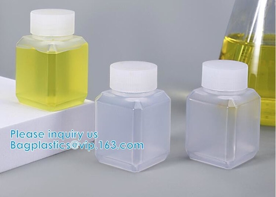 Wide-Mouth Chemical Dry Powder Bottle Reagent Bottle Square Chemical Plastic Bottles Jar With Lids Small Biochemistry