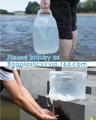 10l 20l Plastic Cubitainer Bag In Box Without Handle Foldable Jerry Can With Holes Tap Water Liquid Square Bucket