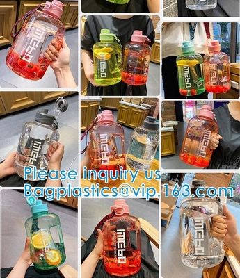 Water Bottles Fitness Gym Sports Jug Big Capacity Plastic eco friendly Water Bottle with Straw Drinking