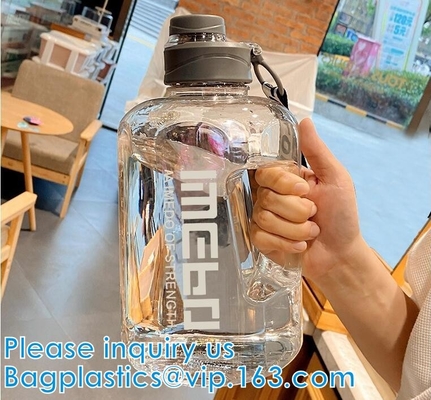 Water Bottles Fitness Gym Sports Jug Big Capacity Plastic eco friendly Water Bottle with Straw Drinking