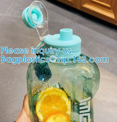 Water Bottles Fitness Gym Sports Jug Big Capacity Plastic eco friendly Water Bottle with Straw Drinking