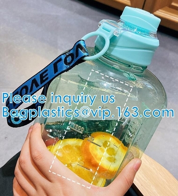 Water Bottles Fitness Gym Sports Jug Big Capacity Plastic eco friendly Water Bottle with Straw Drinking