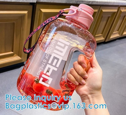 Water Bottles Fitness Gym Sports Jug Big Capacity Plastic eco friendly Water Bottle with Straw Drinking