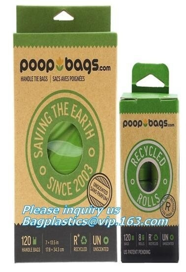 dog poop bag cornstarch compostables, Unscented Environment Friendly Compostable Dog Pet Poop Bags, star seal leak proof