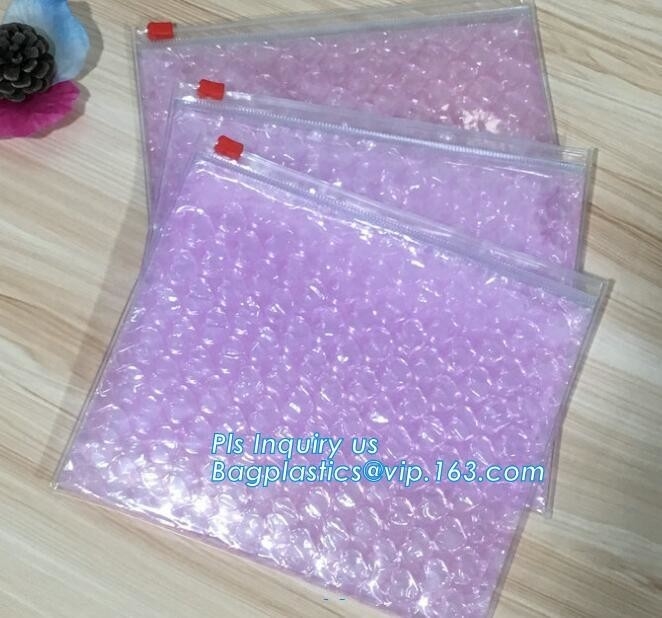 Customized Slider bubble bag, OEM Factory Price With custom Bubble Ziplockk packaing bag, Reusable Packing Bubble Packing