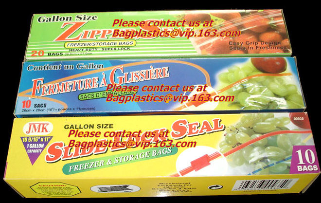 d2w Degradable Food & Freezer BaZip storage food Bags, Microwave Bags, Slider Bags, School Lunch Pouch, Slider grip bags