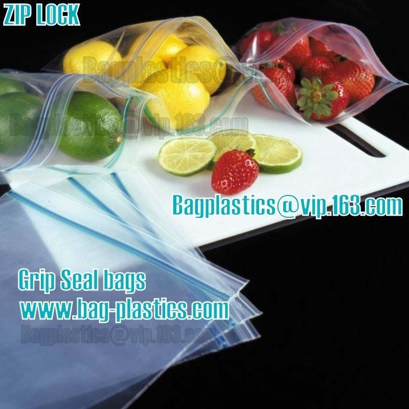 Grip seal bags, Zipper, Zip, Zip Lock, Slider, Reclosable, Reusable, Resealable