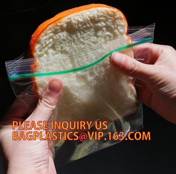 Color box packing 50 count custom LDPE clear reclosable plastic Zip lockkk bag, zipper bag with red line on the top, bageas