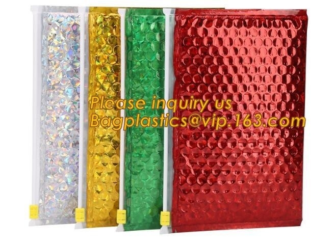 Hot Metallic Colorful Bagease Packaging Zipper Bubble Bag For Cosmetic Packaging,Zip lockkk Bubble Bags are Made of PET/CP