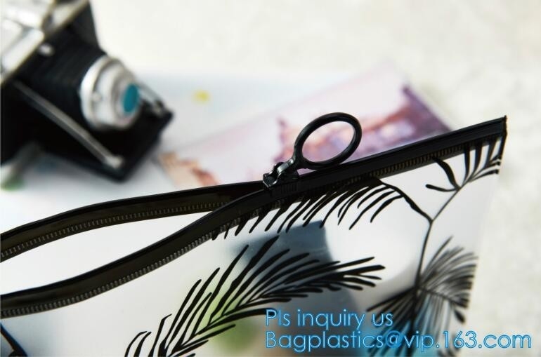 slider zipper pvc pouch clear vinyl pvc Zip lockkk bags, Custom Logo PVC Transparent Slider Zipper Flat Bag, clothes packin