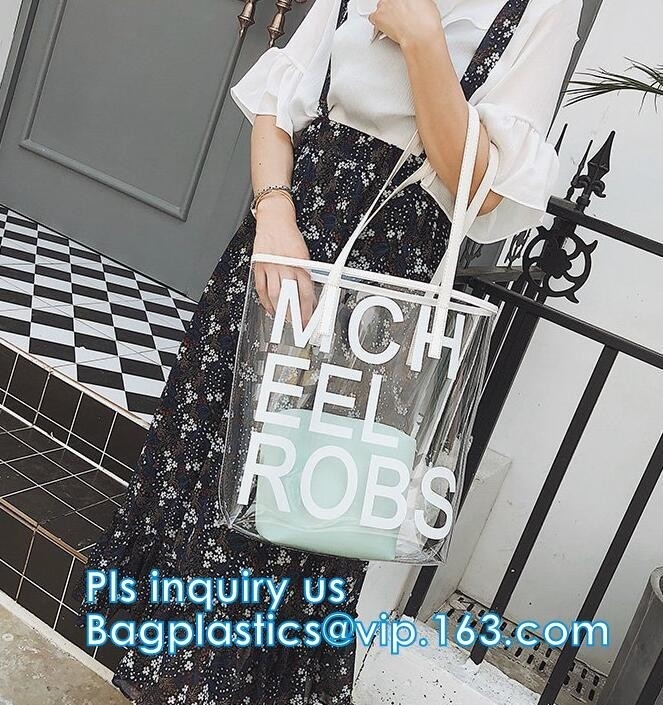 Clear PVC/Vinyl shoulder tote bag, outdoor carry clear pvc shoulder bag, fashion jelly candy bag women pvc clear shoulde