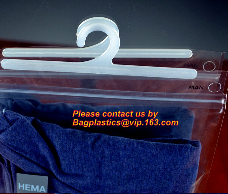 Disposable Laundry Bags , Vinyl Underwear Packing Hanger Hook Bags