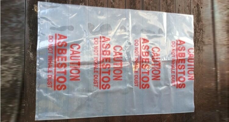 PE packing bag for Asbestos fibers, large size thicker LDPE asbestos remove bags, Large Asbestos Waste Removal Bags, pac
