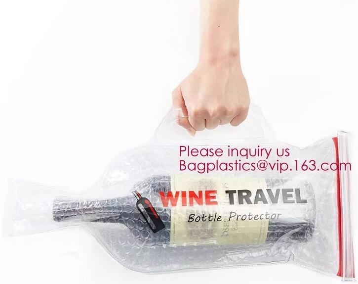 Bottle Protector Bubble Travel Bag,Travel Trip Bag With Bubble Inside And Double Zip lockkks,Sleeve Travel Bag - Inner Skin
