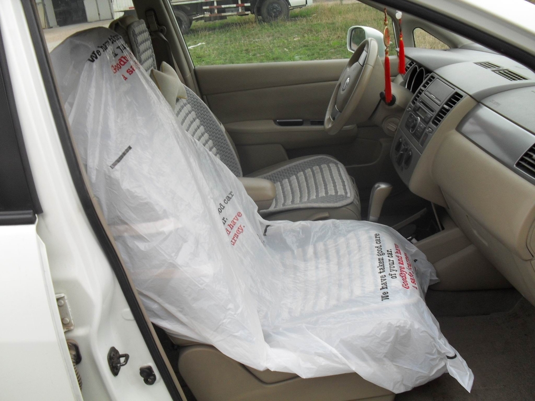 LDPE Steering Wheel Disposable Car Seat Covers / Car Foot Mat / Gear Cover