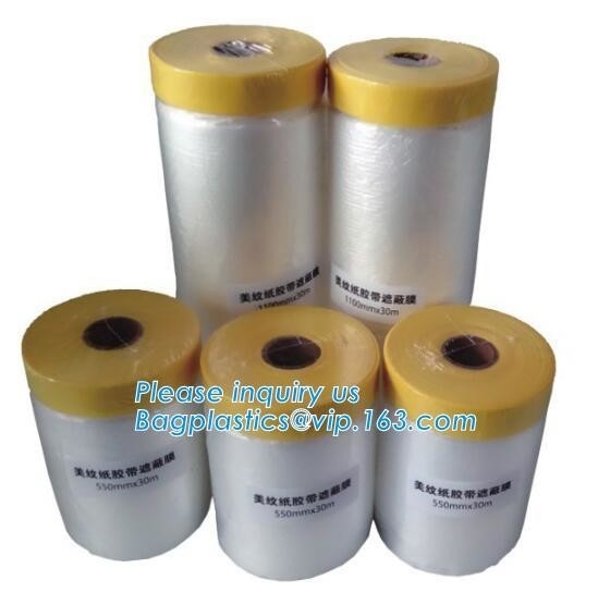 Disposable Plastic Car Seat Covers Self Static Cling Masking Film PE Protection Film With Tape