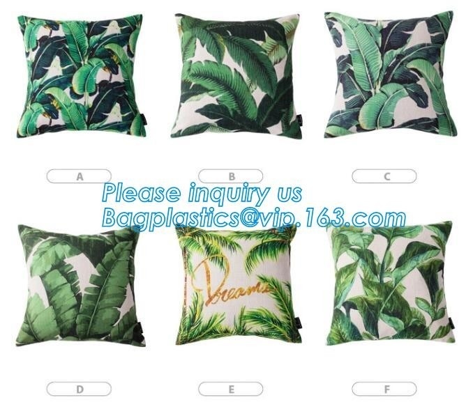 Tropical Leaf Latest Design Digital Printing , Cushion Cover Decorative Pillow Covers