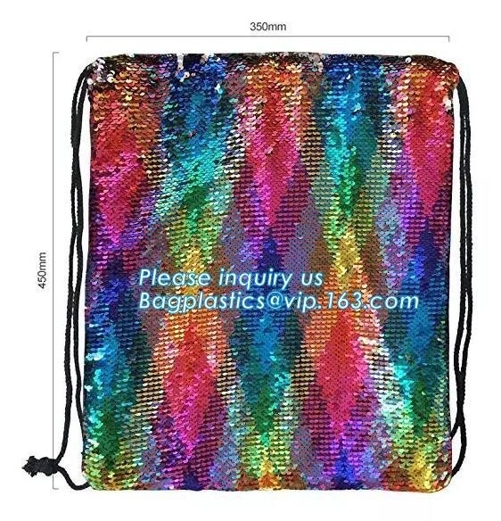 Shining Sequin Backpack Back Pack,Glitter Drawstring Backpack Bling Shining Bag Shoulder Bag Sequin Backpack, bagplastic
