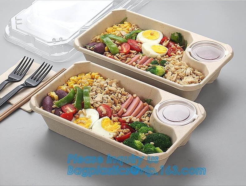 Biodegradable Microwave Bamboo Sugarcane Bagasse Food Container,Eco ...