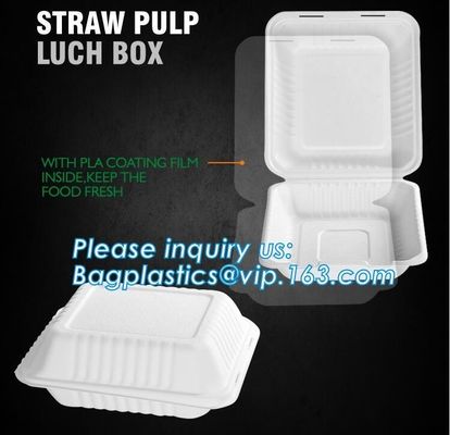 buy straw pulp lunch box,eco-friendly PLA tableware,dinnerware set,healthy tableware,containers packaging bagasse clamshell online manufacturer