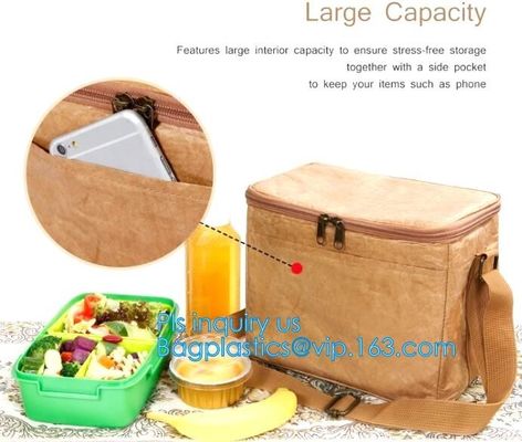 buy Custom Eco friendly tyvek Lunch bag Insulated Cooler bag,tyvek kraft paper insulated aluminum foil lunch box bag with sn online manufacturer